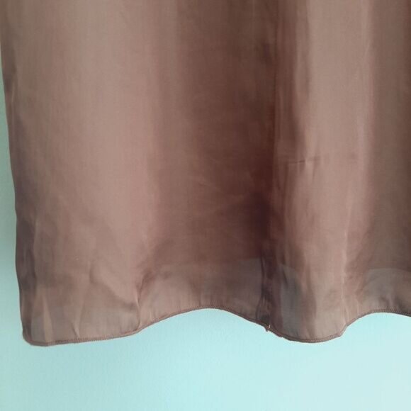 WILFRED Aritzia Tent Knee Length Dress Flowy Lightweight Tan Sz M Flawed - Picture 12 of 16